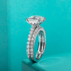 2 PC 3CT Sterling Silver Moissanite Bridal Sets