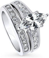 Marquise Cut Moissanite 925 Sterling Silver Engagement & Wedding Ring for Women