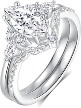 2PC Vintage Petal & Leaf Design CVD Diamond 925 10K Gold Engagement Ring Set for Women