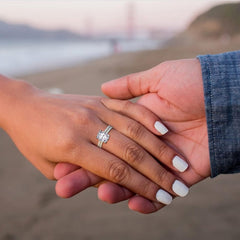 2 PC Oval Cut Moissanite Bridal Wedding & Engagement Ring Set for Women