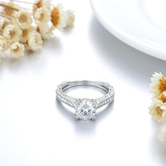 2 PC Round Brilliant Cut Moissanite Bridal Wedding & Engagement Ring Set for Women