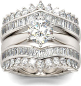 3PC Marquise Cut Moissanite Sterling Silver Wedding Ring Set – Solitaire Engagement, Bridal & Promise Rings for Women