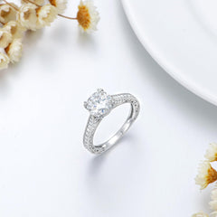 2 PC Round Brilliant Cut Moissanite Bridal Wedding & Engagement Ring Set for Women
