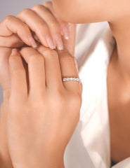 Round Brilliant Cut 6-Stone Moissanite Eternity Wedding Band Ring for Women