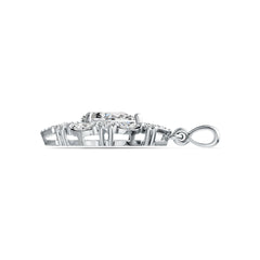 Sterling Silver Moissanite Pendant Necklace Pear PE 10X7mm