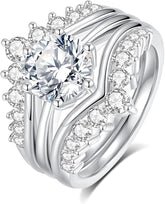 Round Cut Moissanite 925 Sterling Silver Bridal Engagement & Wedding Ring Set for Women – Promise & Anniversary Gift