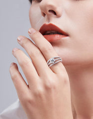 Round Cut Moissanite Halo 925 Sterling Silver Engagement & Wedding Promise Ring for Women