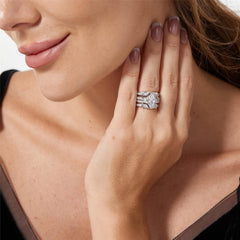 3 PC Marquise Brilliant Cut Moissanite Sterling Silver Bridal Wedding & Engagement Ring Set for Women