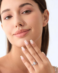 2PC Marquise Cut Moissanite Sterling Silver Bridal Engagement Ring Set with Wedding Band for Women