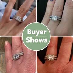 2 PC Princess Cut Halo Split Shank Moissanite Sterling Silver Bridal Wedding & Engagement Ring Set for Women