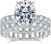 2 PC Oval Cut CVD Diamond 18K Gold Bridal Sets