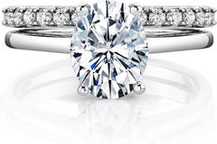 2PC Oval Cut CVD Diamond 10K Gold Bridal Engagement & Wedding Ring Set for Women