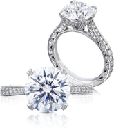2 PC Round Brilliant Cut CVD Diamond Bridal Wedding Engagement Ring Set for Women
