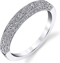 2 PC Round Brilliant Cut Moissanite Sterling Silver Bridal Wedding & Engagement Ring Set for Women