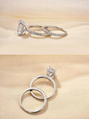 2 PC Emerald Cut CVD Diamond 10K Gold Bridal Wedding & Engagement Ring Set for Women