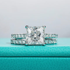2 PC 3CT 18K Gold CVD Diamond Bridal Sets