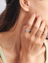 2 PC Round Cut Moissanite Solitaire Sterling Silver Bridal Wedding & Engagement Ring Set for Women