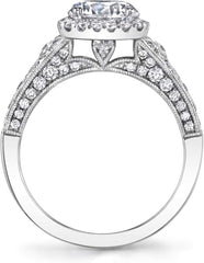 2 PC Round Brilliant Cut Moissanite Sterling Silver Bridal Wedding & Engagement Ring Set for Women