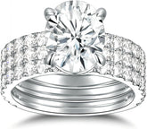 3 PC 3CT Moissanite Bridal Sets D Color Sterling Silver