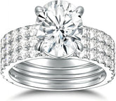 3 PC 3CT CVD Diamond Bridal Sets D Color 10K Gold