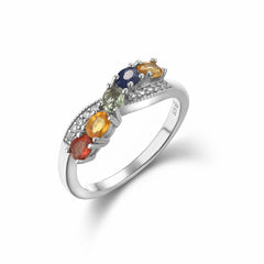 Natural Rainbow Saphire S925 Sterling Silver September Birthstone Gemstone Valentine's Day Gift