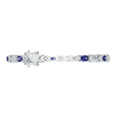 Sterling Silver Moissanite Tennis Moissanite Bracelet Oval OV 6X4mm Crisscross Infinity Knot Tennis Moissanite Bracelet