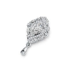 Sterling Silver Moissanite Pendant Necklace Pear PE 10X7mm