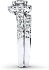 Round Cut Moissanite Sterling Silver Bridal Engagement Ring for Women