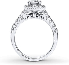 Round Cut Moissanite Sterling Silver Bridal Engagement Ring for Women