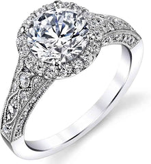 2 PC Round Brilliant Cut Moissanite Sterling Silver Bridal Wedding & Engagement Ring Set for Women