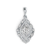 Sterling Silver Moissanite Pendant Necklace Pear PE 10X7mm