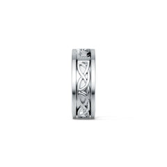 Sterling Silver 5 mm wide Claddagh Band Celtic Knot Band Ring Full Enternity