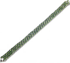 Triple-Row Of Natural Diopside S925 Sterling Silver Bracelet Birthstone Bracelet Female Gifts