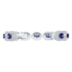 Sterling Silver Moissanite Bracelet Oval OV 9X7mm
