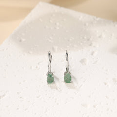 King Of Gemstone Emerald Earrings S925 Sterling Silver CVD Diamond Earrings Mother's Day Jewelry Gift