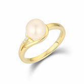 S925 Sterling Silver Freshwater Pearl And Square Crystal Zircon Ring Valentine's Day Jewelry Gift