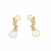 S925 Sterling Silver Ladies Pearl Earrings Freshwater Cultured White Pearl Earrings Hypoallergenic Earrings Jewelry Gift