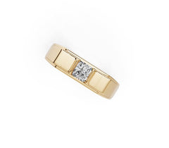 Men's Sterling Silver Moissanite Ring Princess SQ 4.5X4.5mm