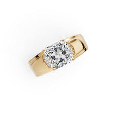 Men's 10K Gold Moissanite Ring Square Emerald SQ 8x8mm