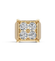 Men's 10K Gold Moissanite Ring Round RD 6.5X6.5MM