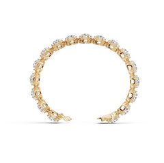 Sterling Silver Opal Moissanite Bracelet Round RD 7x7mm