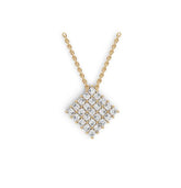 10K Gold Diamond-Shaped Cluster Pendant