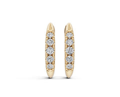 Sterling Silver Moissanite Hoop Earrings Round RD 2x2mm