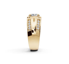 Men's Platinum CVD Diamond Ring Oval OV 7x5mm