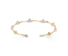 Sterling Silver Moissanite Bracelet Heart HT 5X5mm