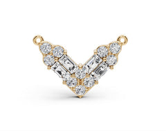 Sterling Silver Moissanite Pendant BG 4x2mm