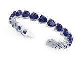 Sterling Silver Moissanite or Sapphire Bracelet Heart HT 8X8mm