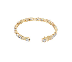 Sterling Silver Moissanite Bracelet Round RD 6x6mm