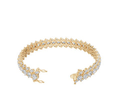 Sterling Silver Moissanite Bracelet Round RD 5x5mm