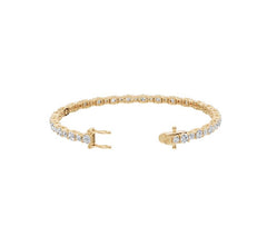 Sterling Silver Moissanite Moissanite or Moissanite Bracelet Round RD 4x4mm